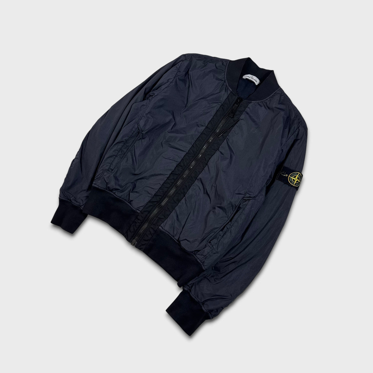 Stone Island Navy Garment Dyed Crinkle Reps NY Bomber Jacket M
