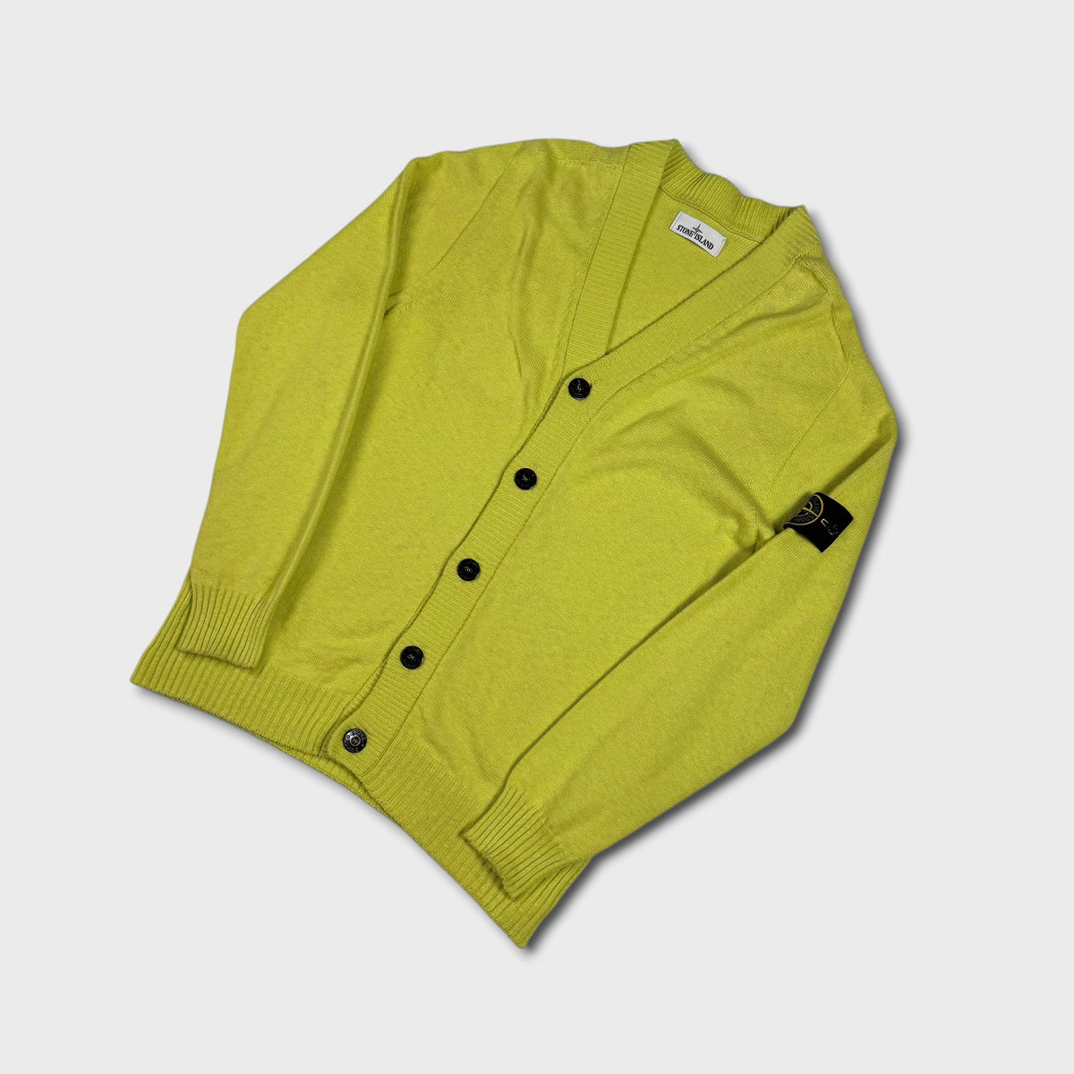 Stone Island Acid Green Cardigan L