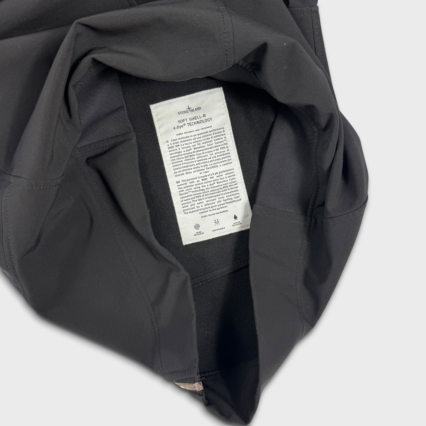 Stone Island Black Soft Shell-R Jacket M