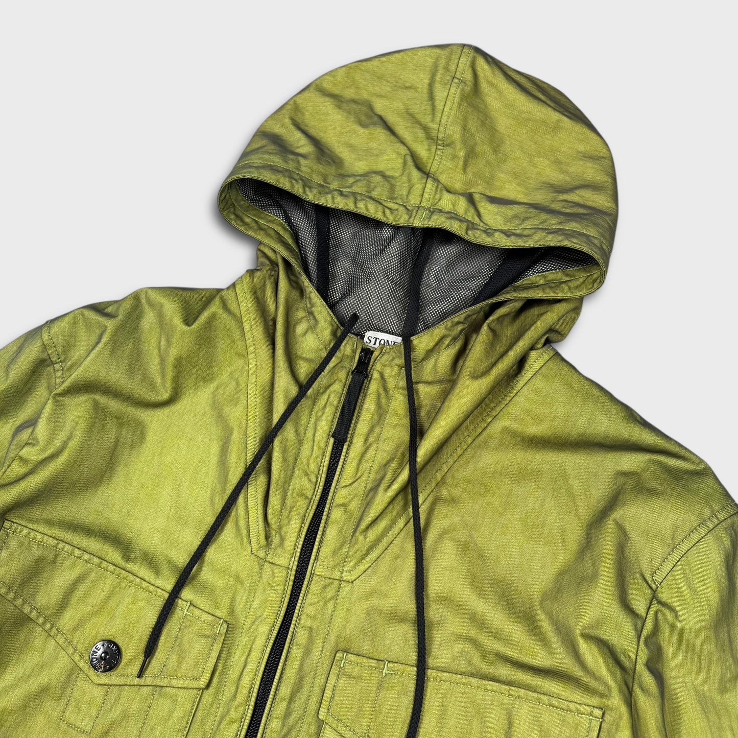 Stone Island Lime Green Tyvek Mesh Special Process Jacket XXL