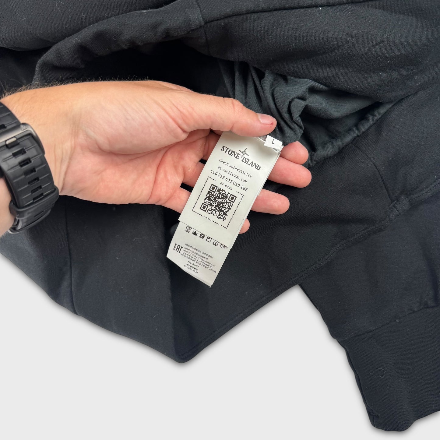 Stone Island Black Ghost Quarter Zip Sweatshirt L