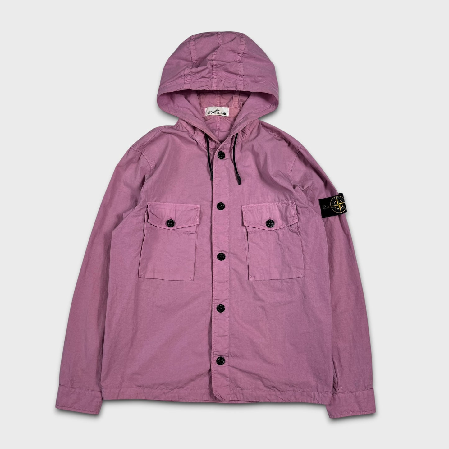 Stone Island Pink Hooded Tela Overshirt Jacket M