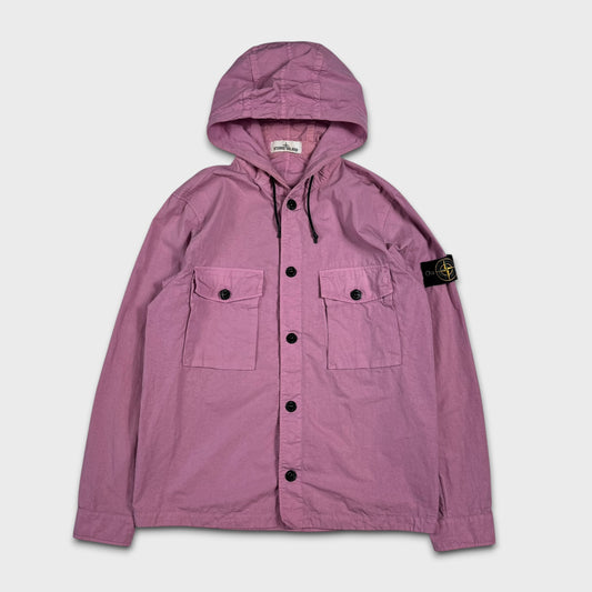 Stone Island Pink Hooded Tela Overshirt Jacket M