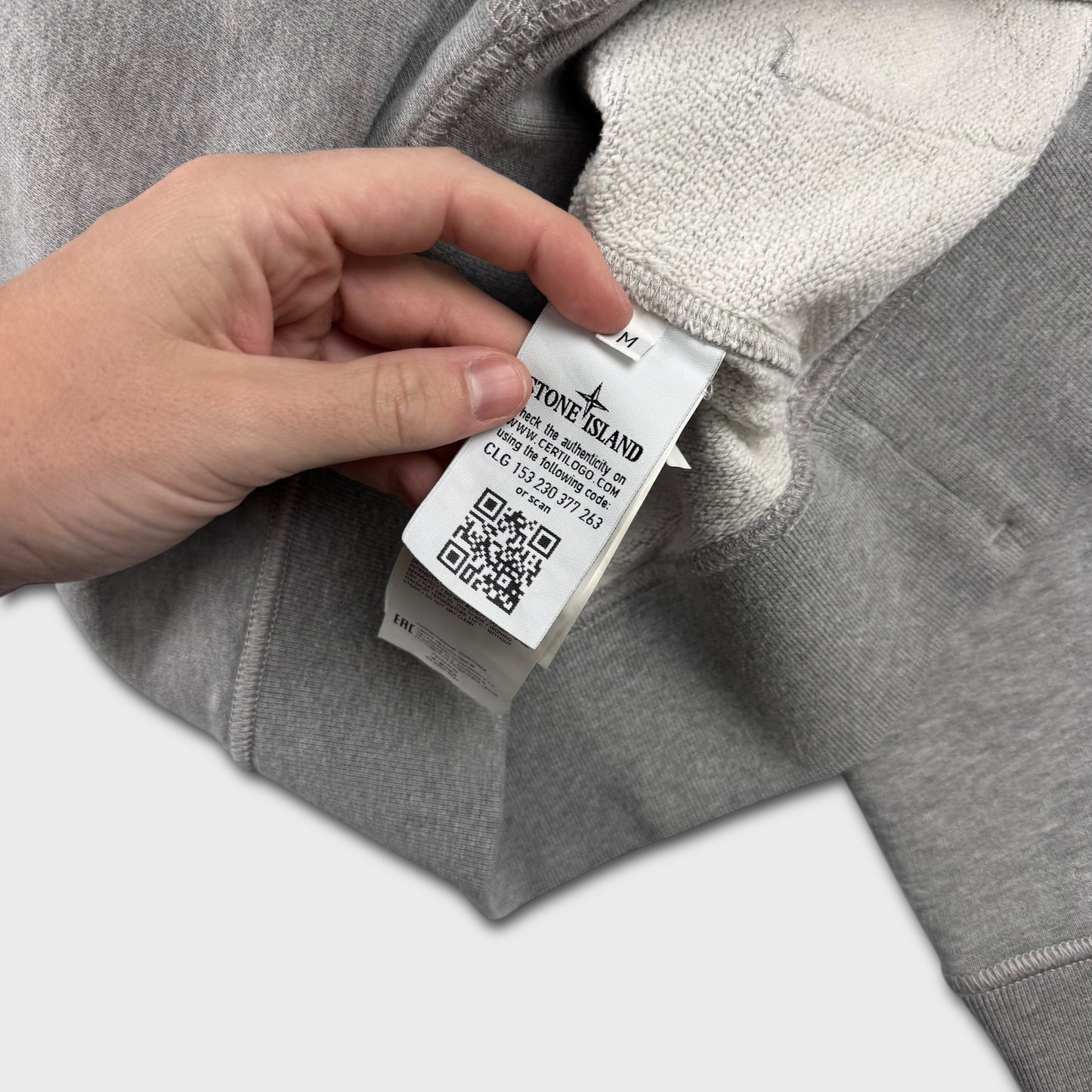 Stone Island Grey Pullover Hoodie M