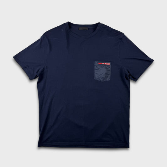 Prada Sport Navy Nylon Pocket T-Shirt L