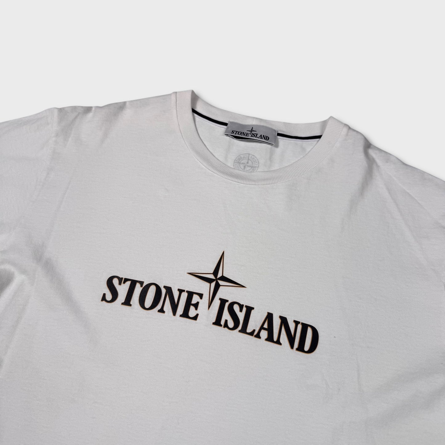 Stone Island White 3D Spellout T-Shirt XL