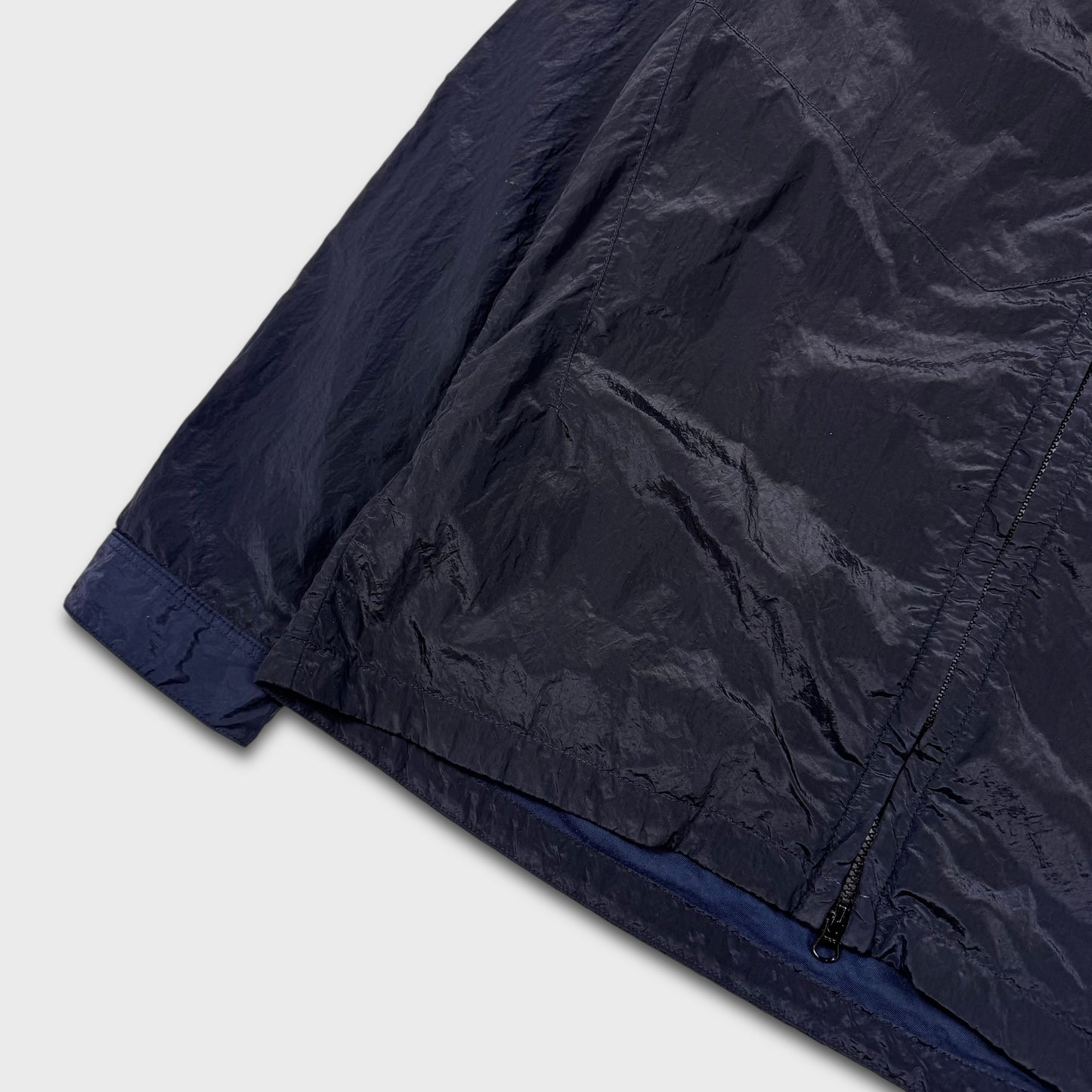 Stone Island Navy Lined Nylon Metal Overshirt L