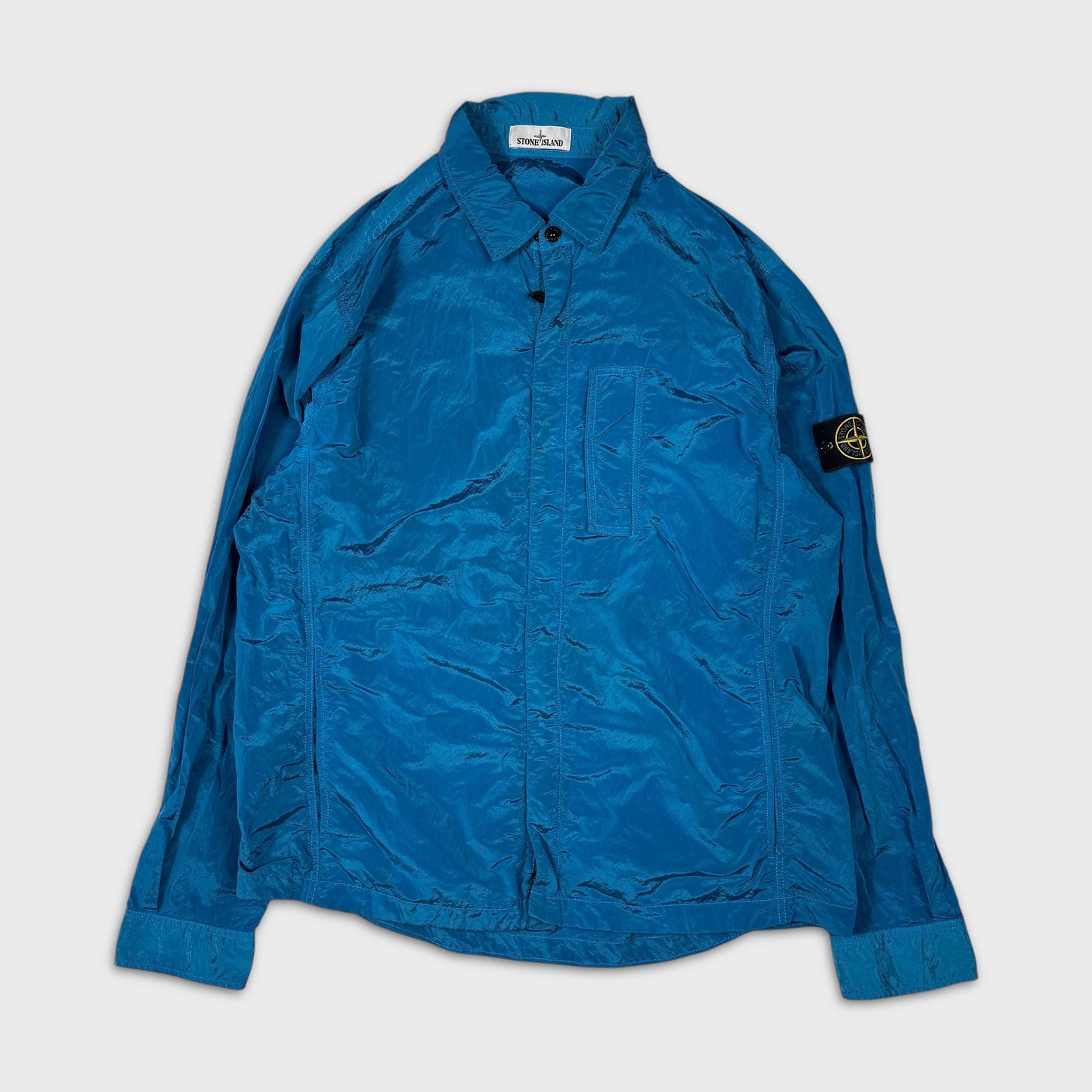 Stone Island Electric Blue Nylon Metal Overshirt XXL