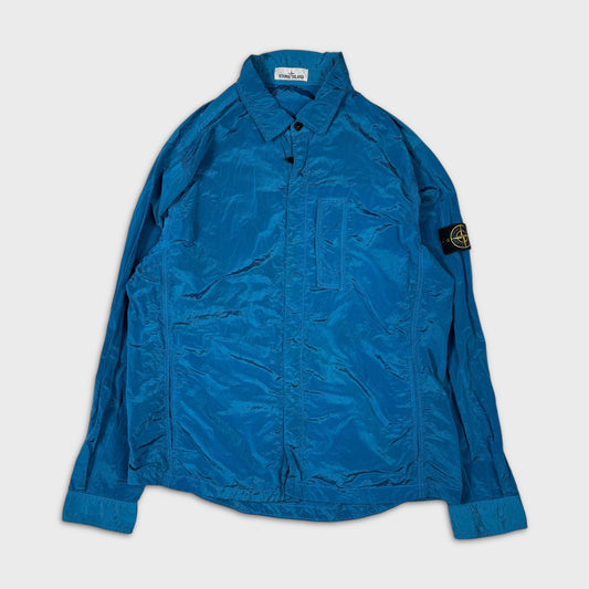Stone Island Electric Blue Nylon Metal Overshirt XXL