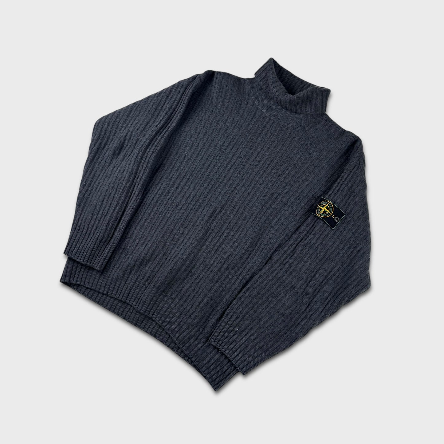 Stone Island 90’s Roll Neck Ribbed Knit L