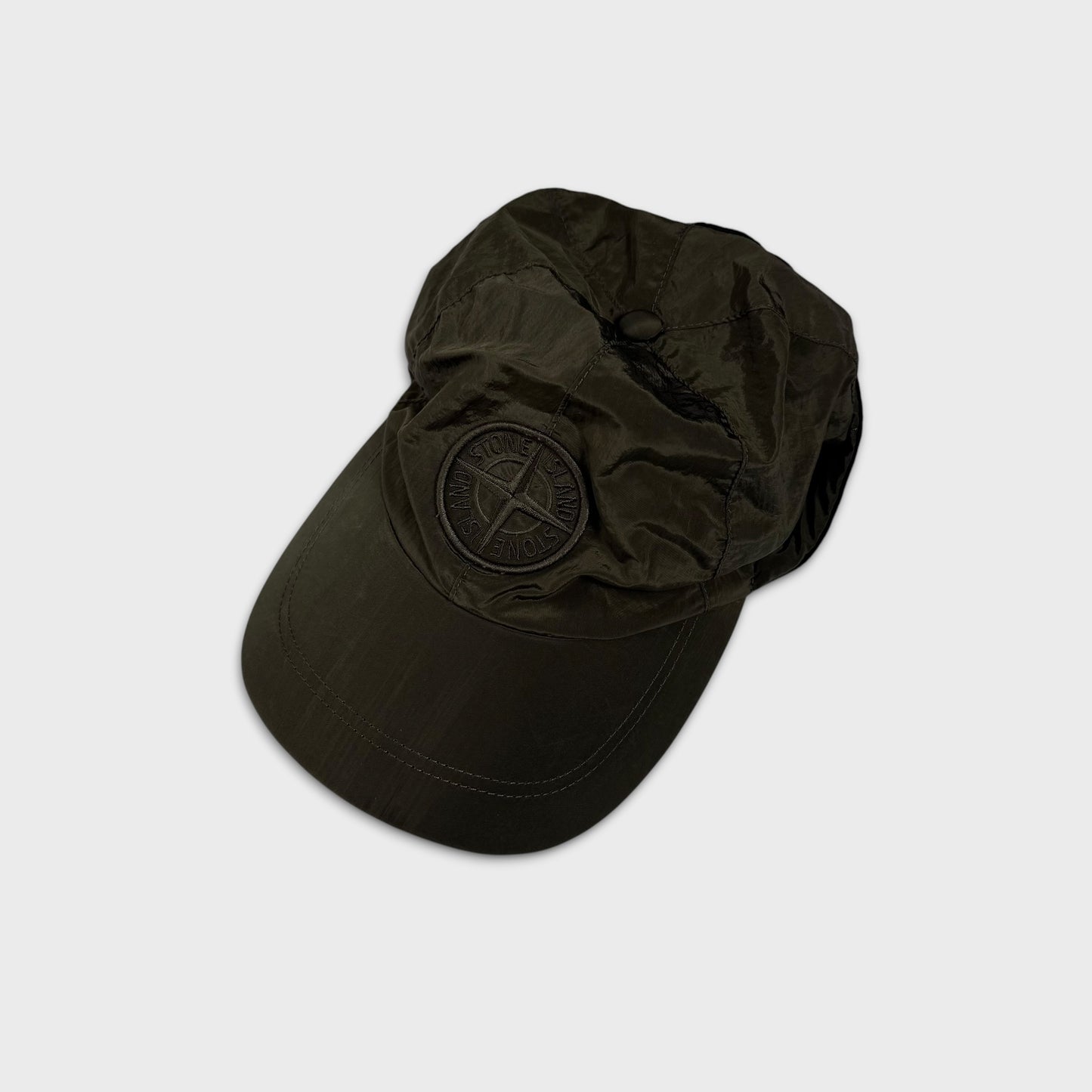Stone Island Green Nylon Metal Cap L