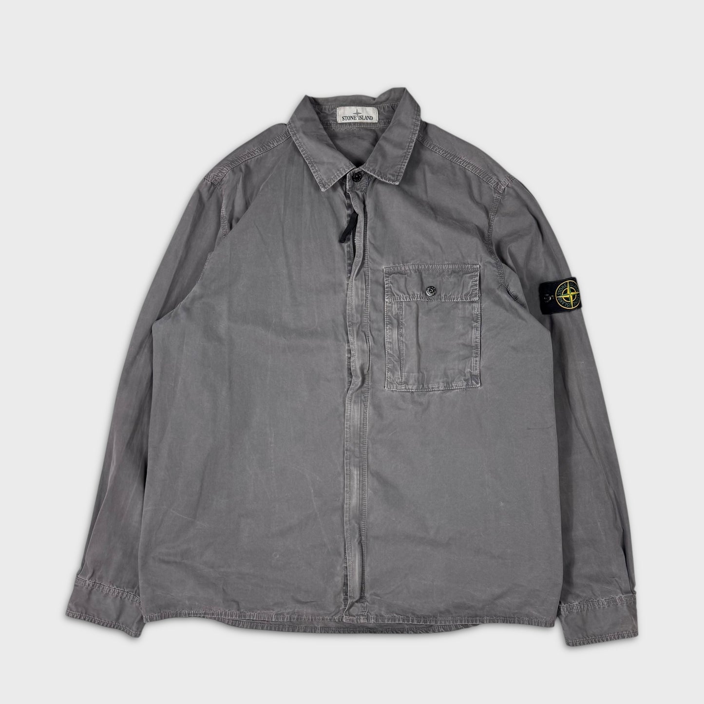 Stone Island Grey Full Zip Overshirt XXL