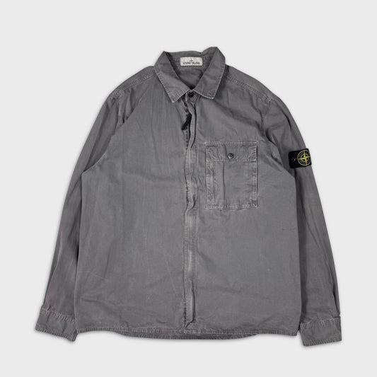 Stone Island Grey Full Zip Overshirt XXL