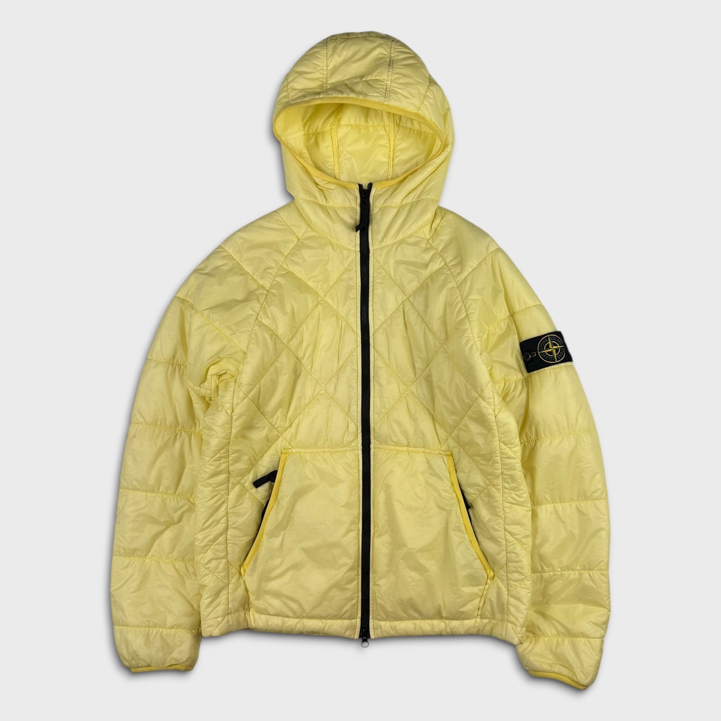 Stone Island Pale Yellow Quilted Micro Yarn Jacket M