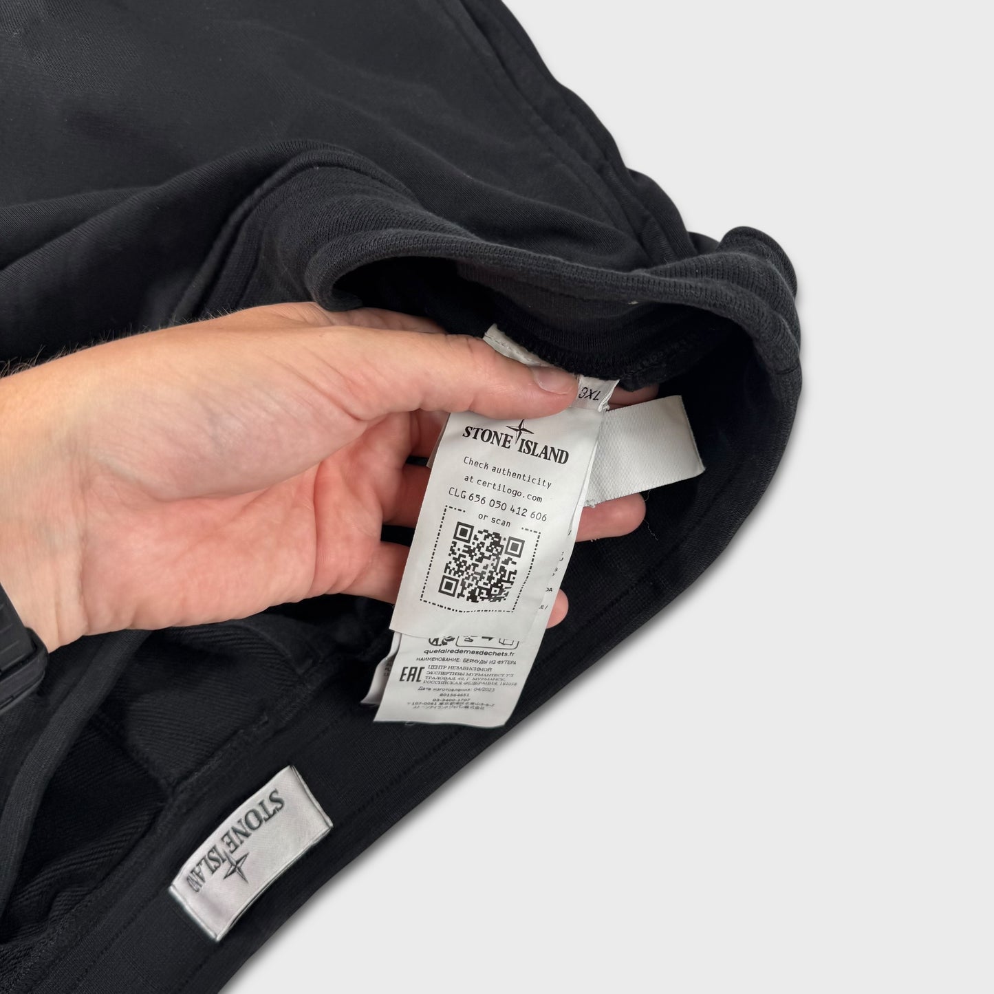 Stone Island Black Cotton Shorts 3XL