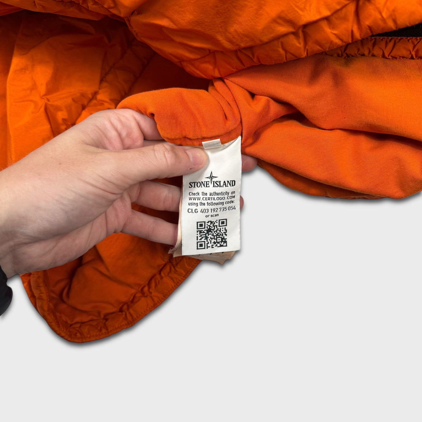 Stone Island Orange Crinkle Reps Padded Jacket XXL