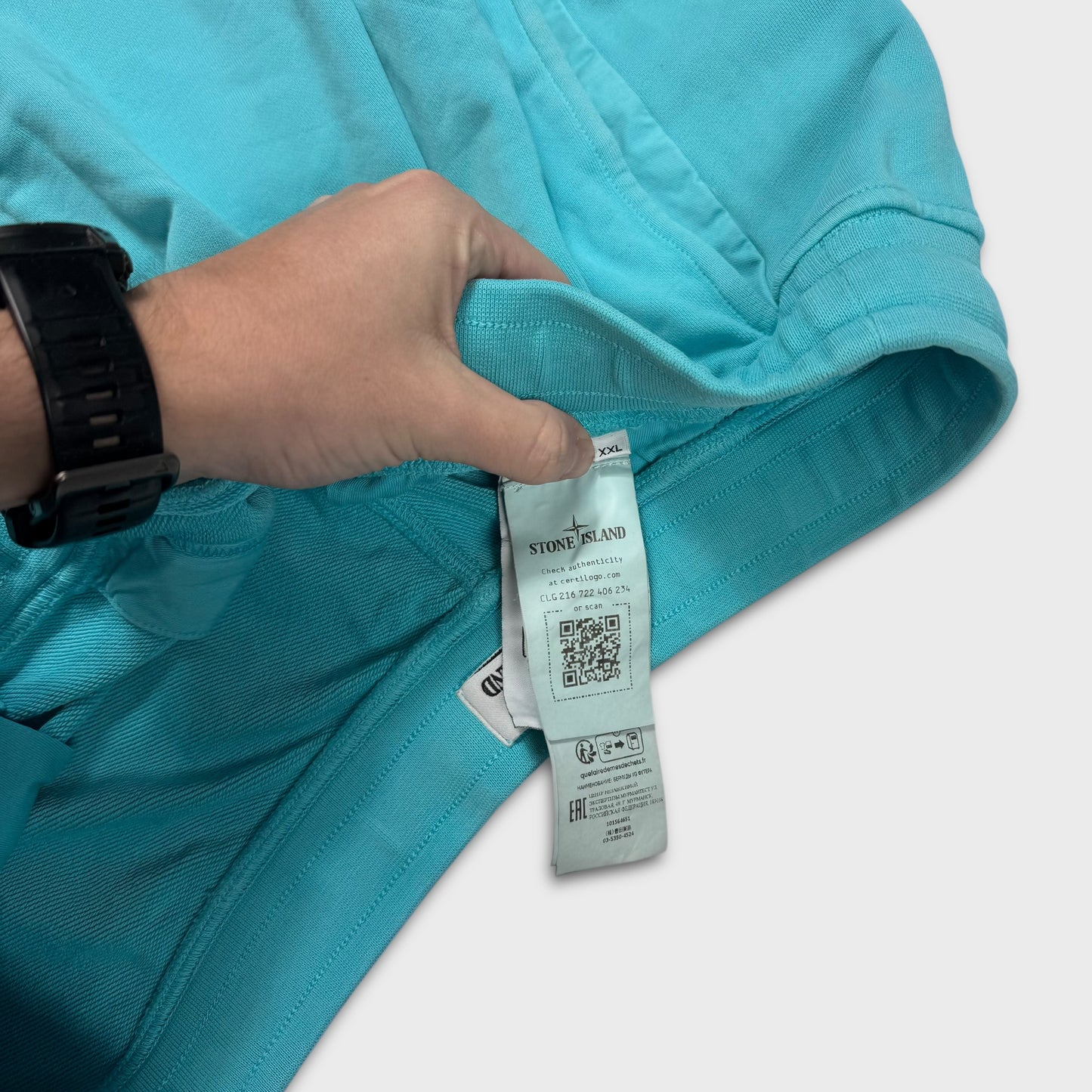 Stone Island Turquoise Cotton Shorts XXL