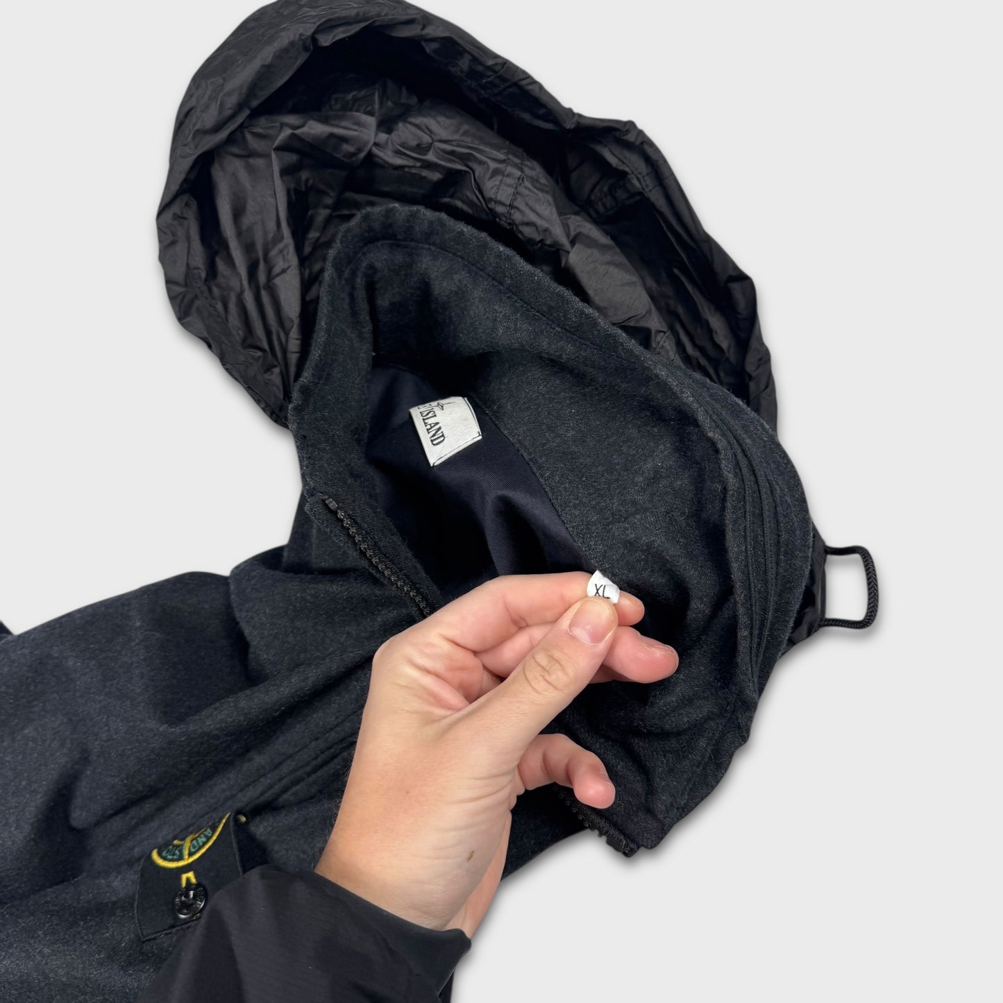 Stone Island Woolen Soft Shell w/ Nylon Hood Jacket XL