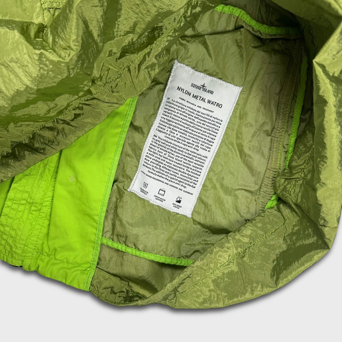 Stone Island Lime Green Nylon Metal Watro Jacket L