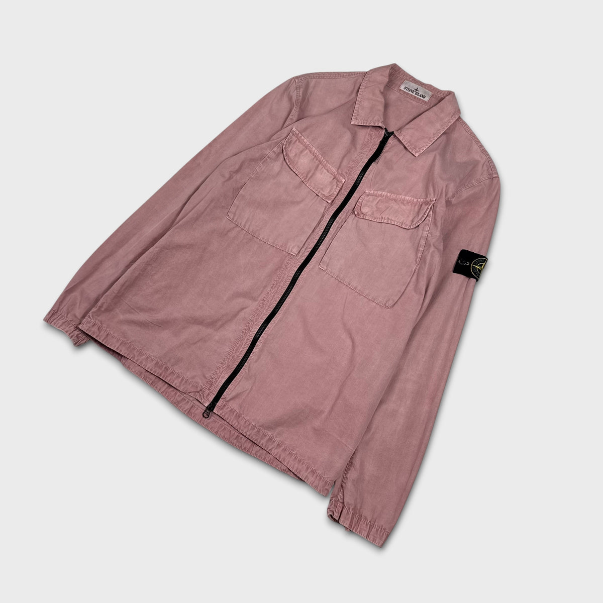 Stone Island Pink Full Zip Overshirt L