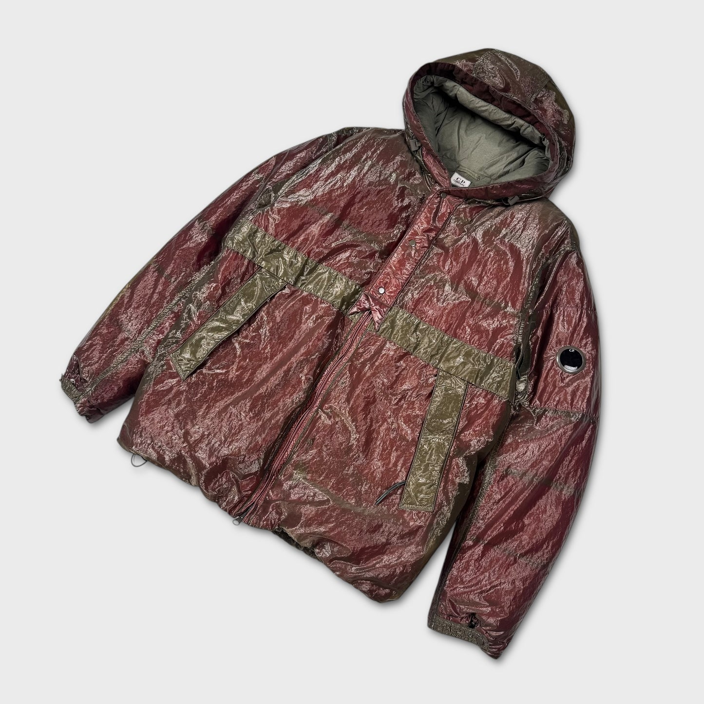 CP Company Burgundy / Green Kan-D Puffer Jacket M