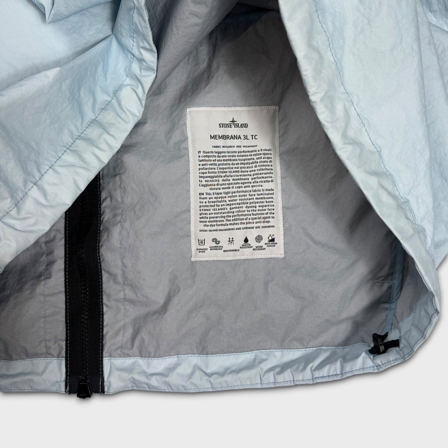 Stone Island Baby Blue Membrana 3L Jacket XXL