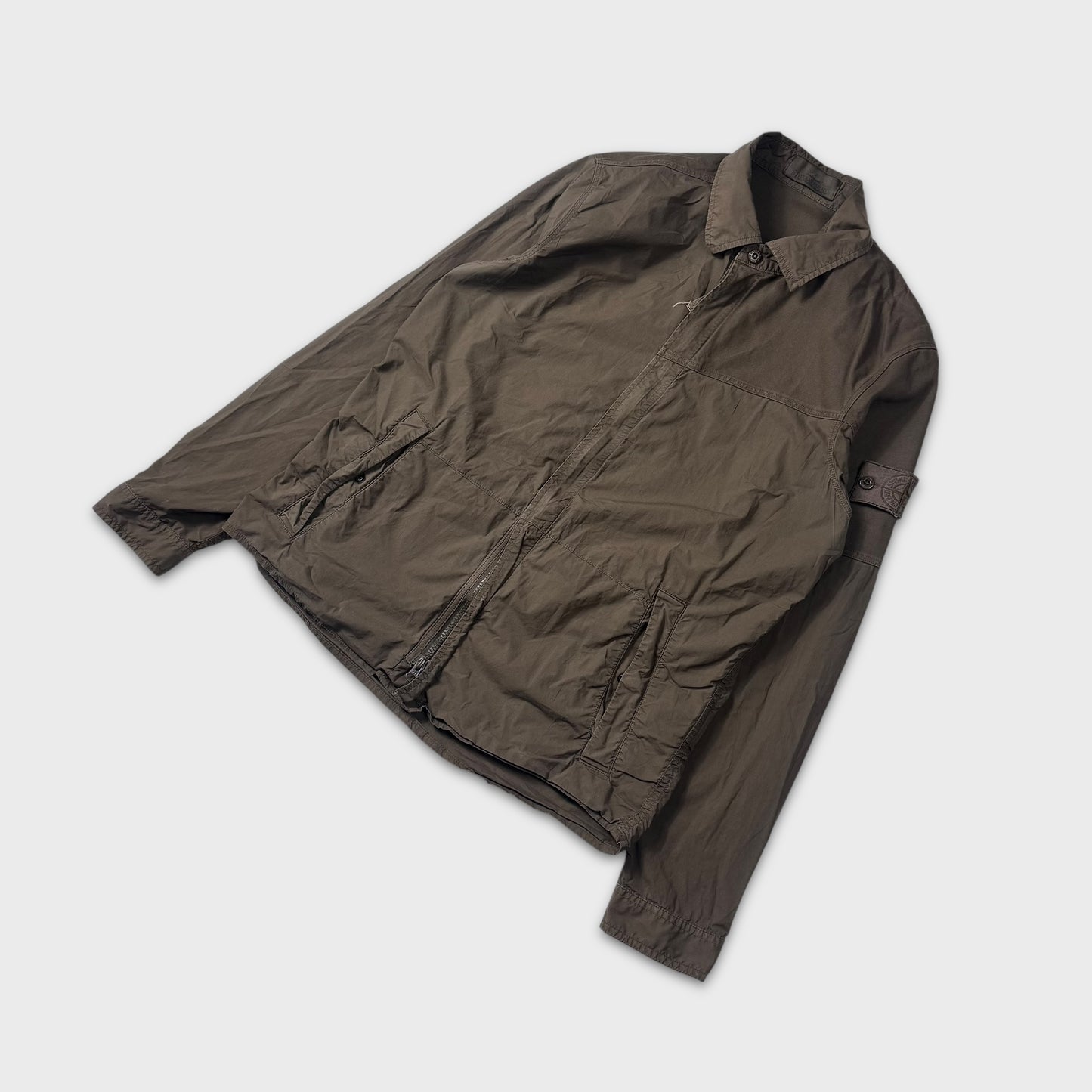 Stone Island Olive Ghost Tela Overshirt Jacket M
