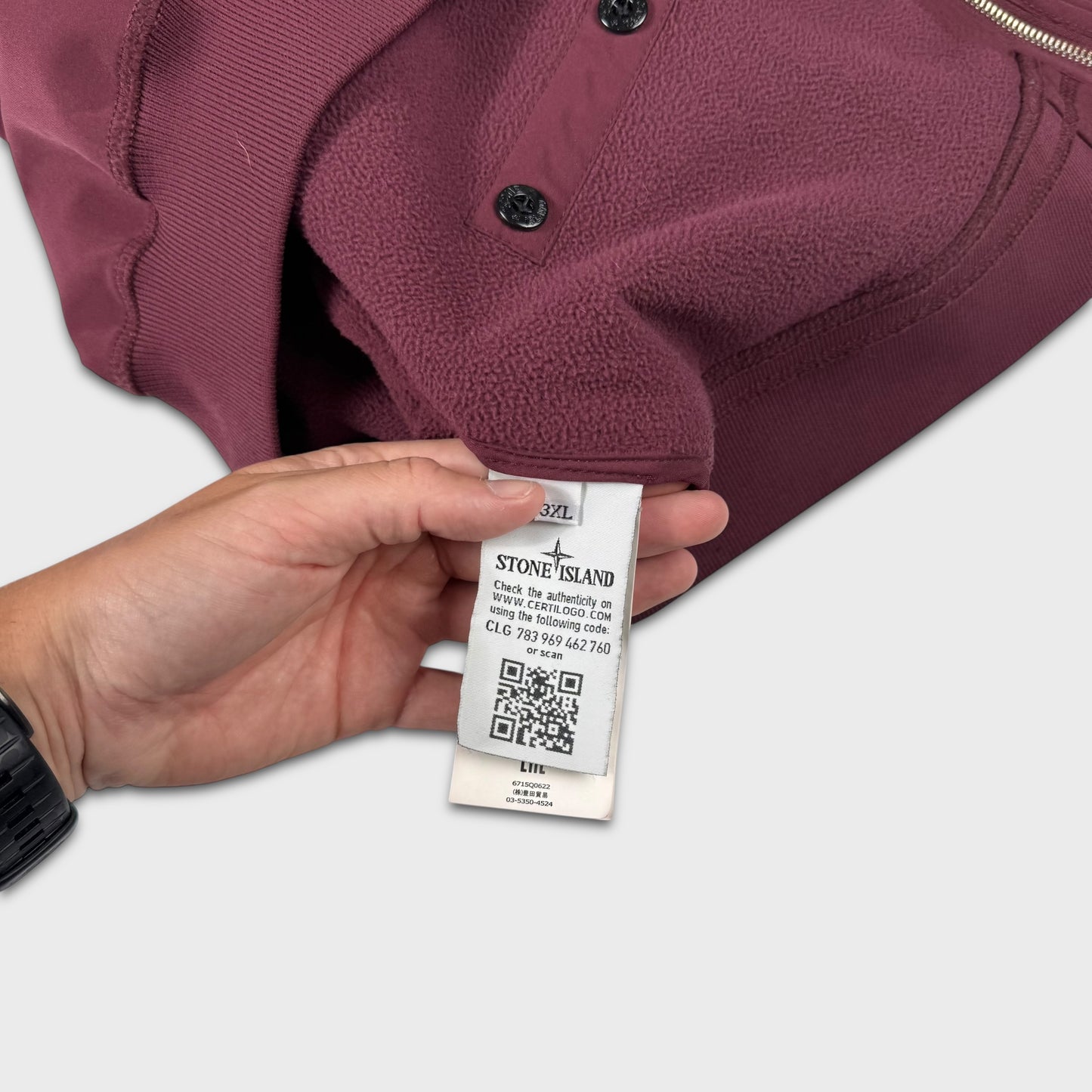 Stone Island Burgundy Soft Shell-R Jacket 3XL