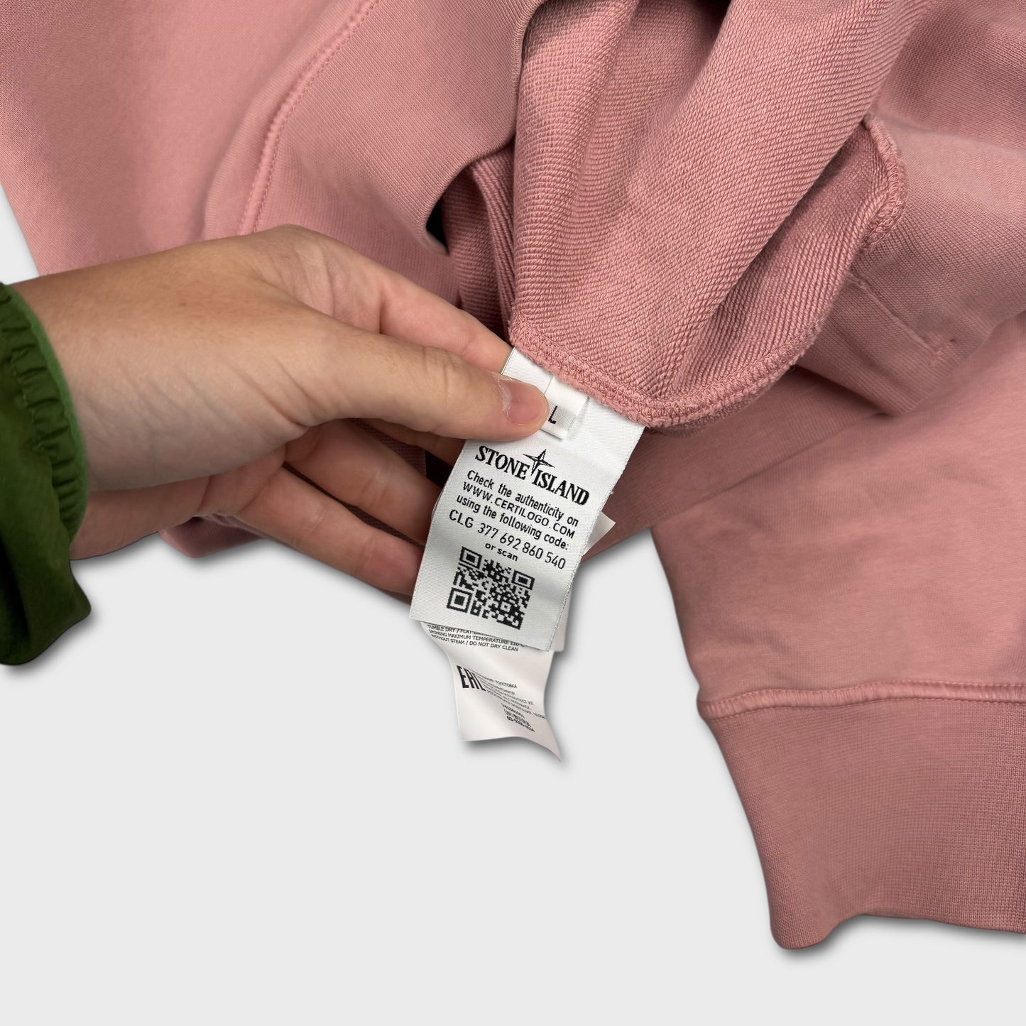 Stone Island Rose Pink Quarter Zip Sweatshirt L