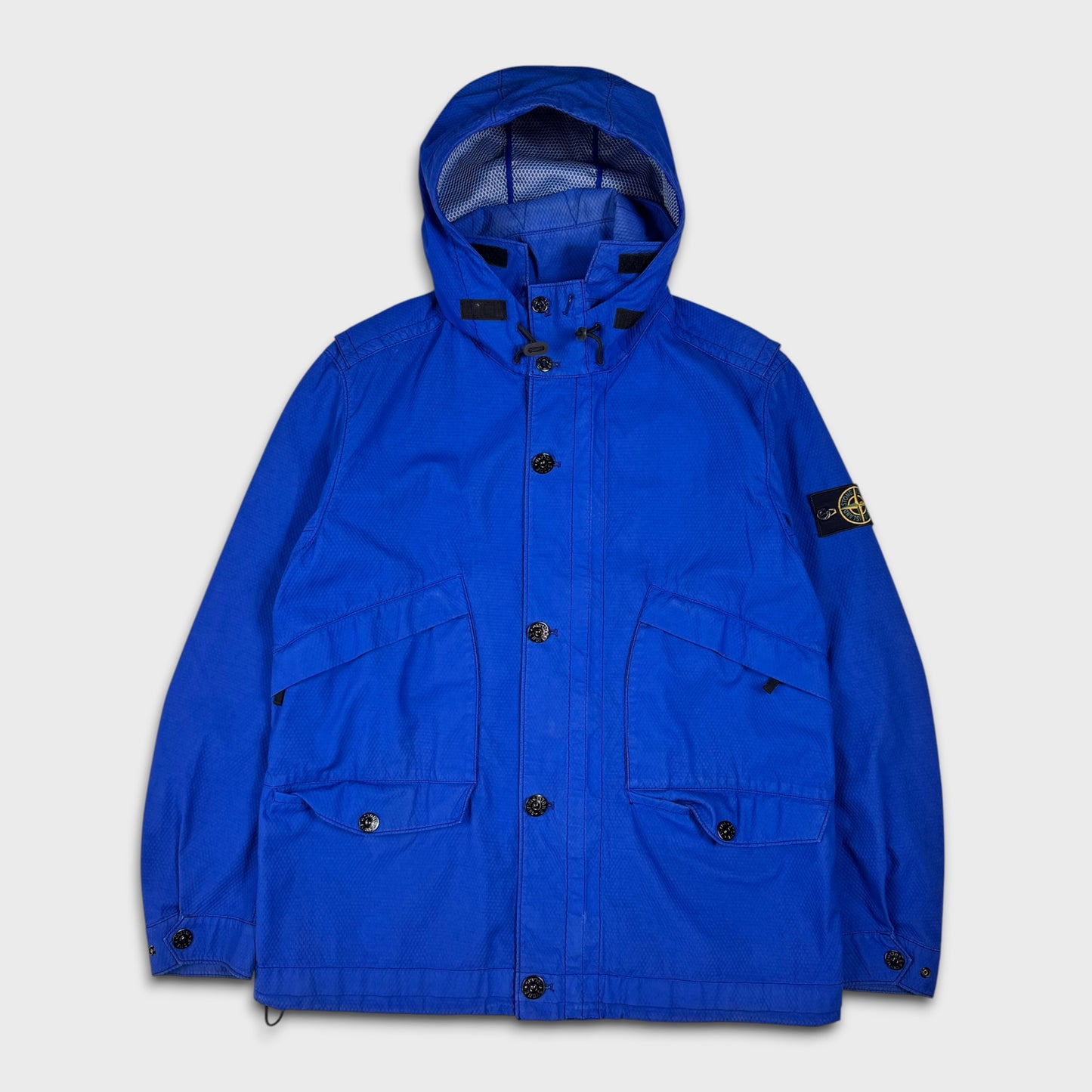 Stone Island Royal Blue 3D Cotton Tela Hooded Jacket XL