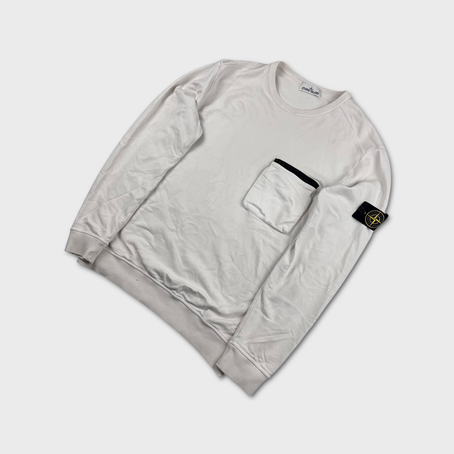 Stone Island White Pocket Crewneck XL