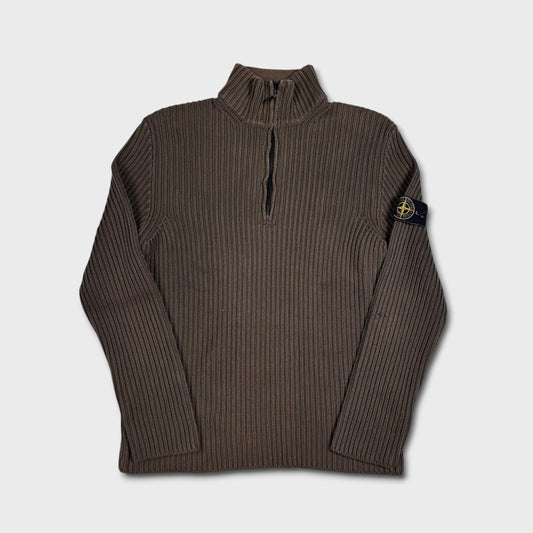 Stone Island Chunky Quarter Zip Knit L