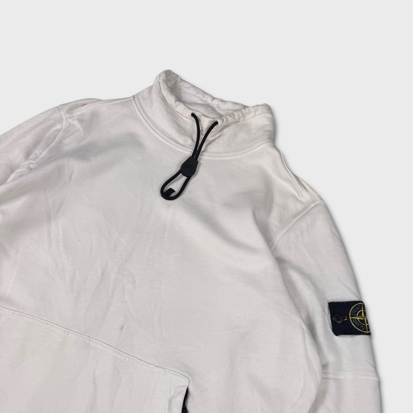 Stone Island White Pullover Cotton Smock Sweatshirt XXL