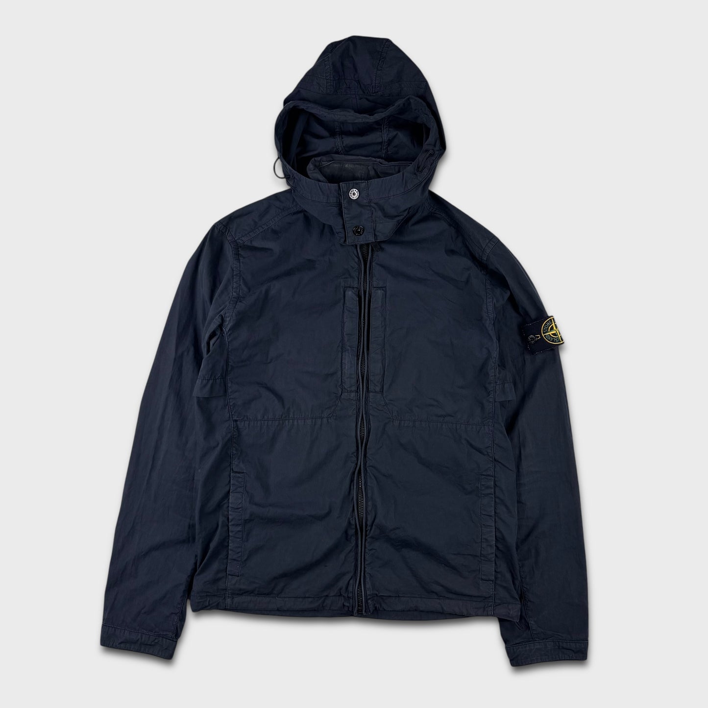 Stone Island Navy Parachute Hooded Overshirt Jacket S