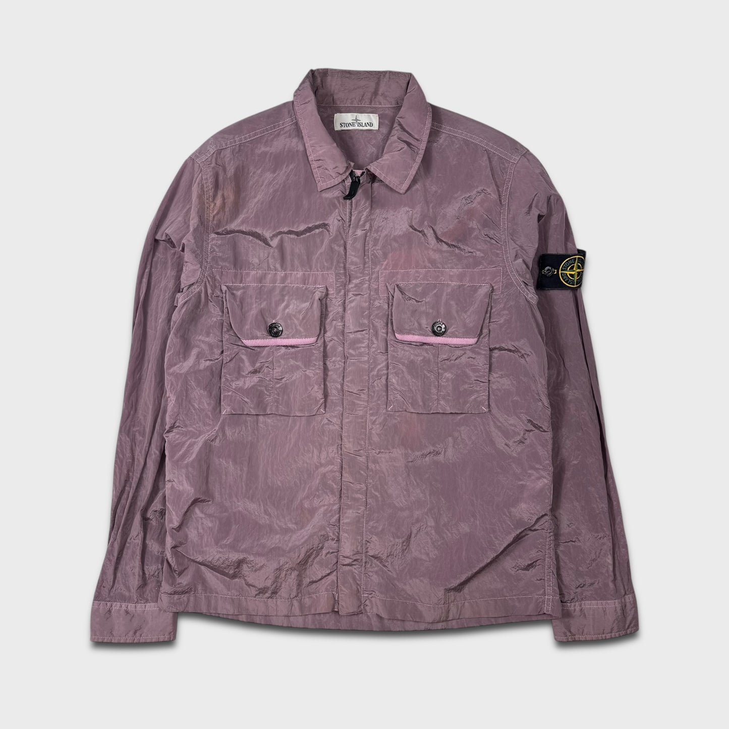 Stone Island Pink Nylon Metal Overshirt L