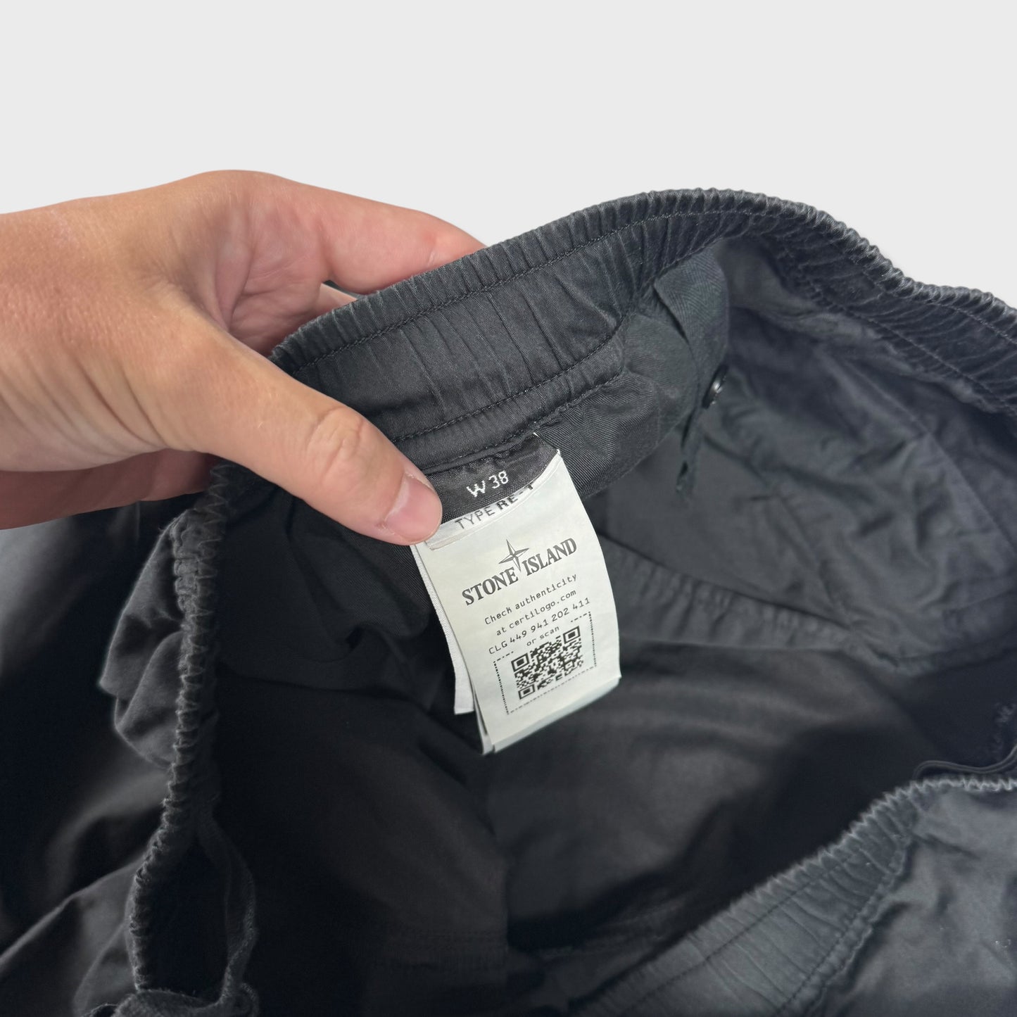 Stone Island Ghost Tela Black Cargo Pants W38
