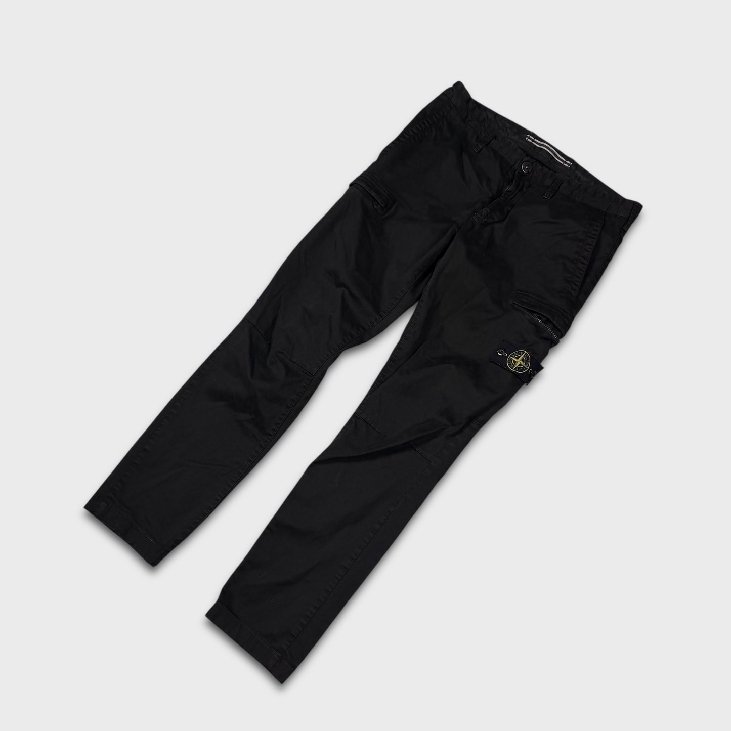 Stone Island Black Cotton Cargo Pants W30