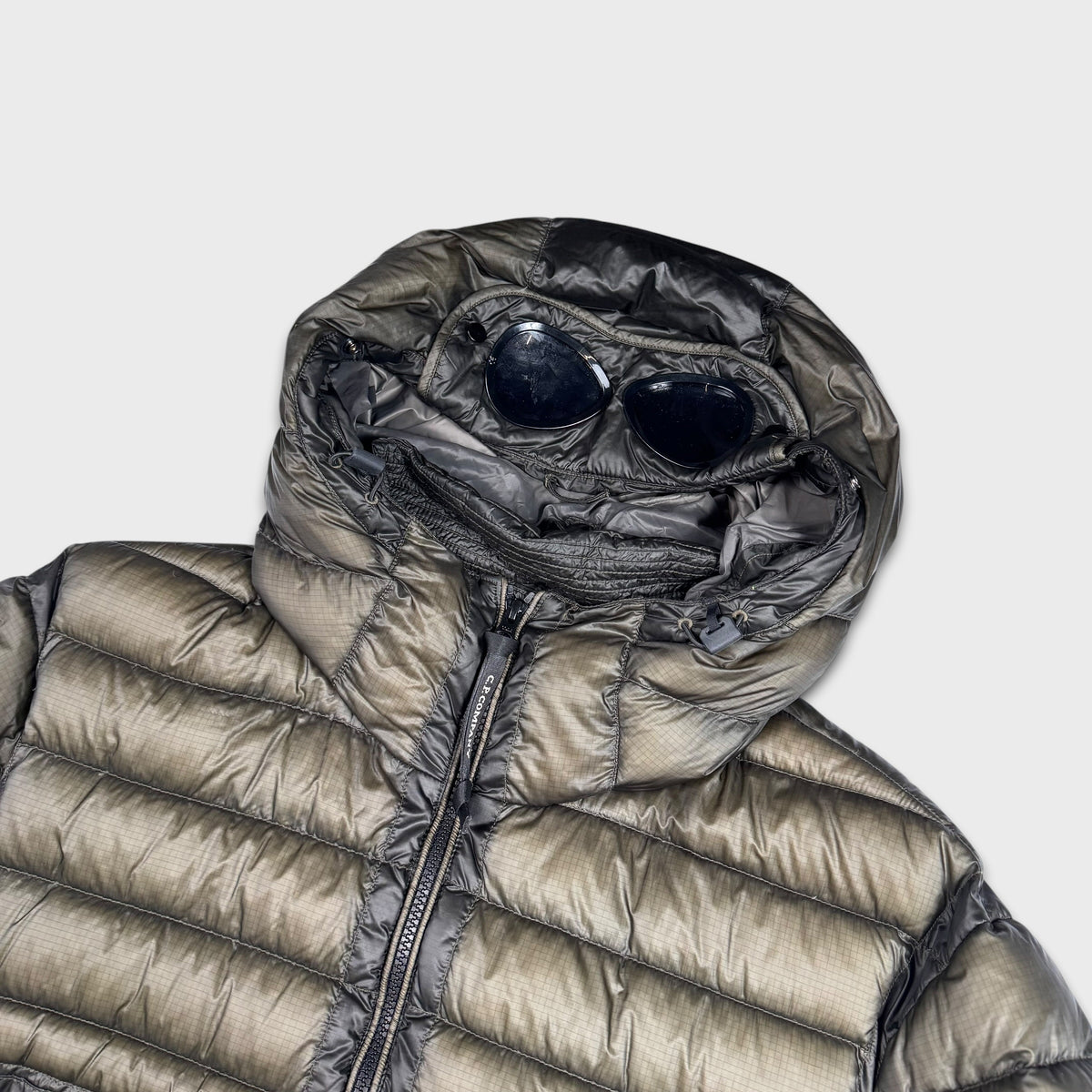 CP Company Khaki DD Shell Puffer Goggle Jacket 3XL