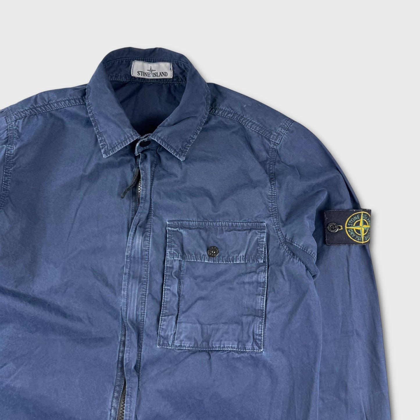 Stone Island Navy Full Zip Overshirt S