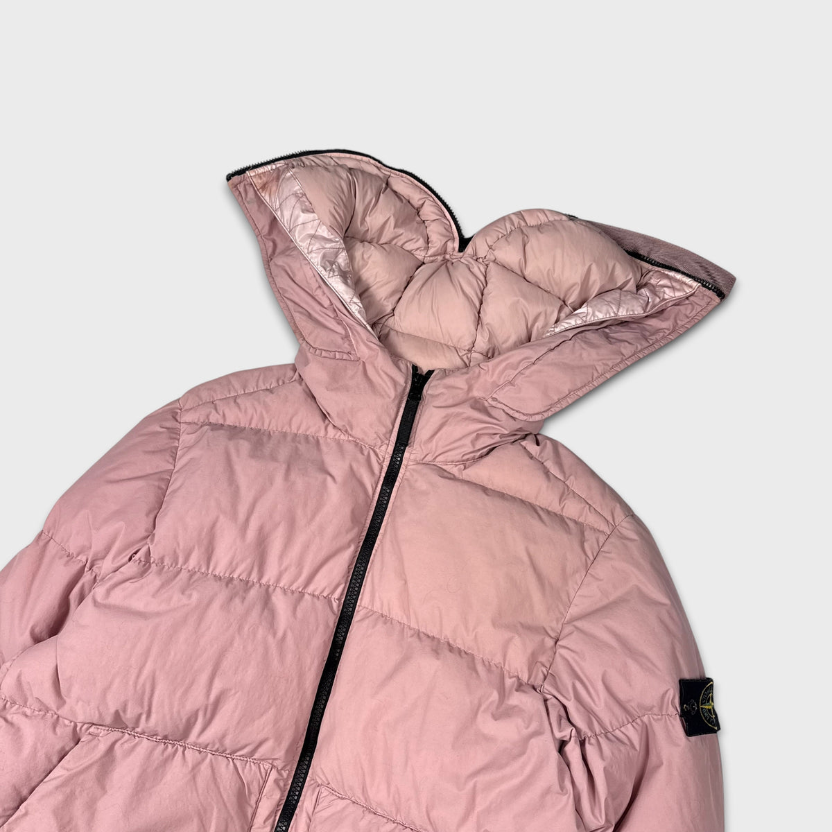 Stone Island Baby Pink Naslan Light Watro Down TC Puffer Jacket L