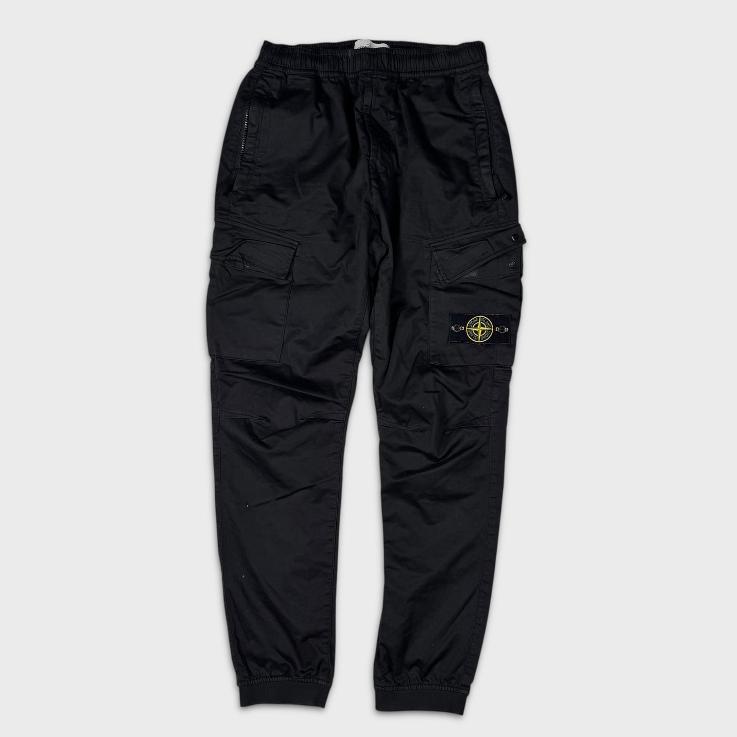 Stone Island Black Tela Cargo Pants W30