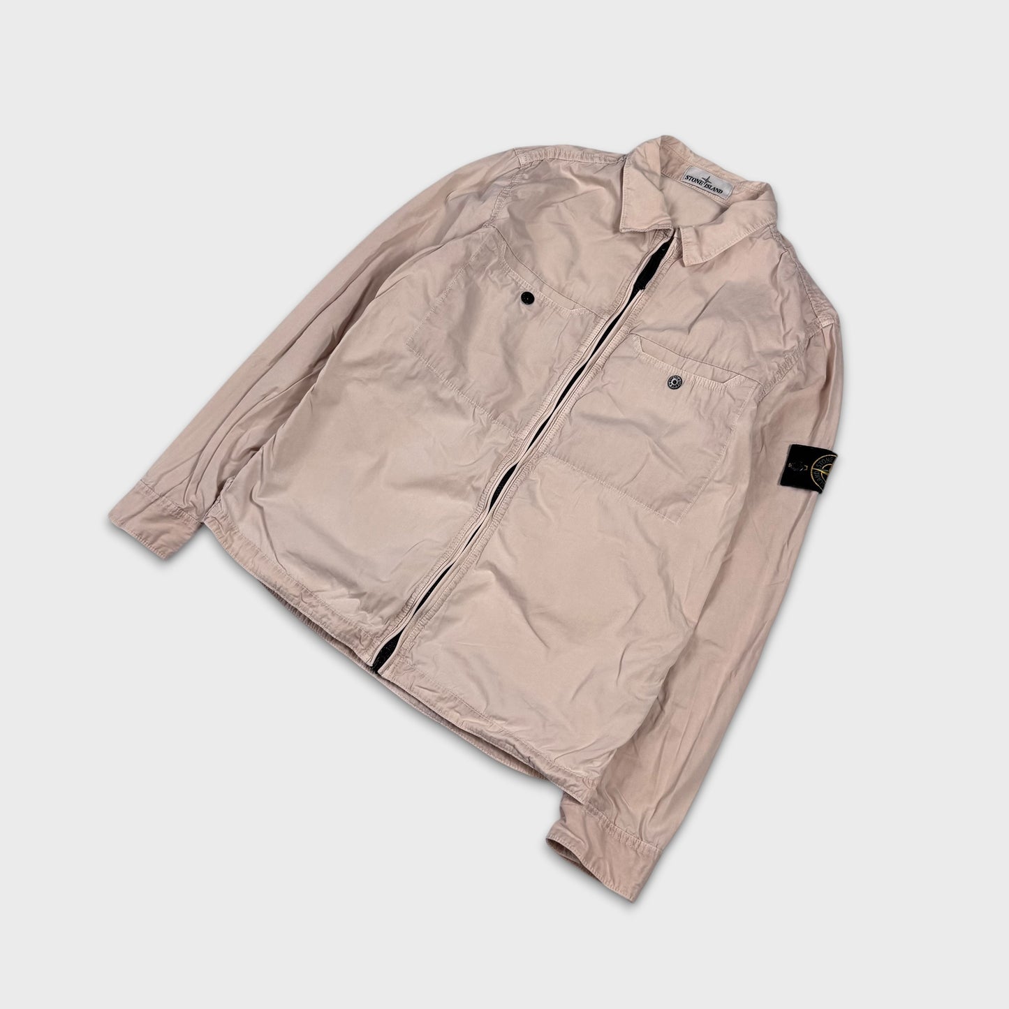 Stone Island Beige Full Zip Overshirt L