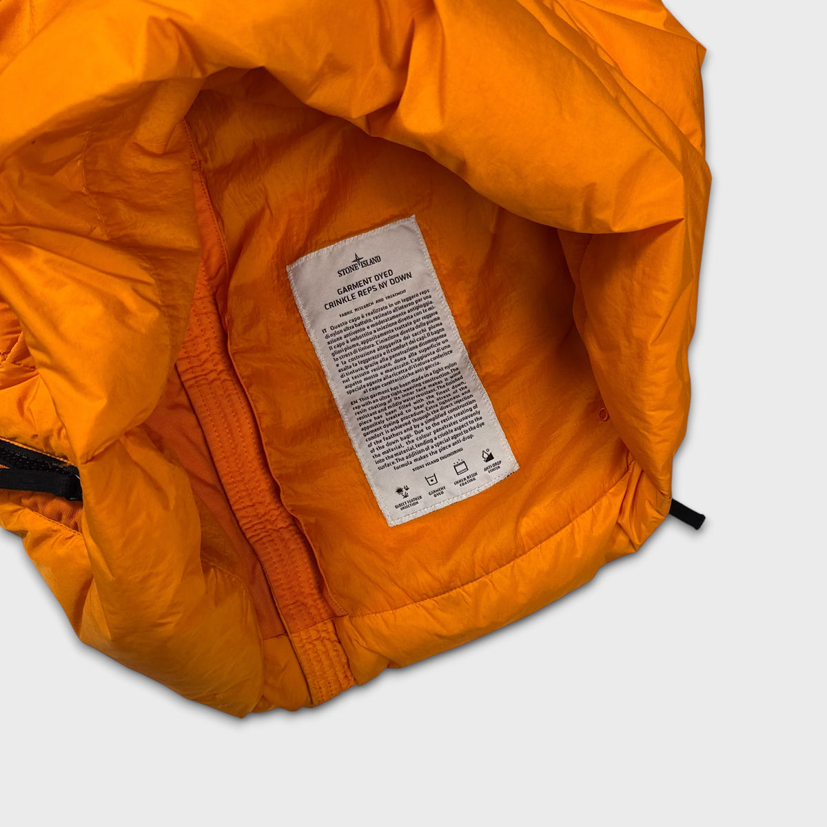 Stone Island Orange Crinkle Reps NY Down Puffer Jacket S