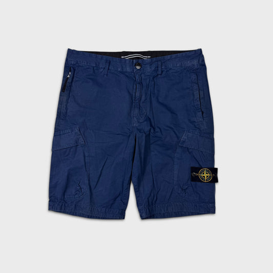 Stone Island Navy Tela Cargo Shorts W32