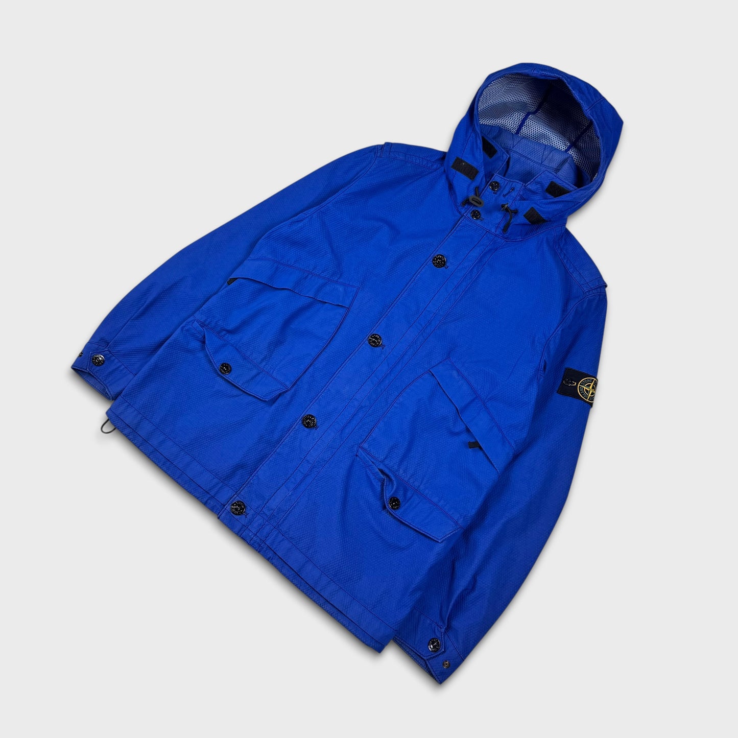 Stone Island Royal Blue 3D Cotton Tela Hooded Jacket XL