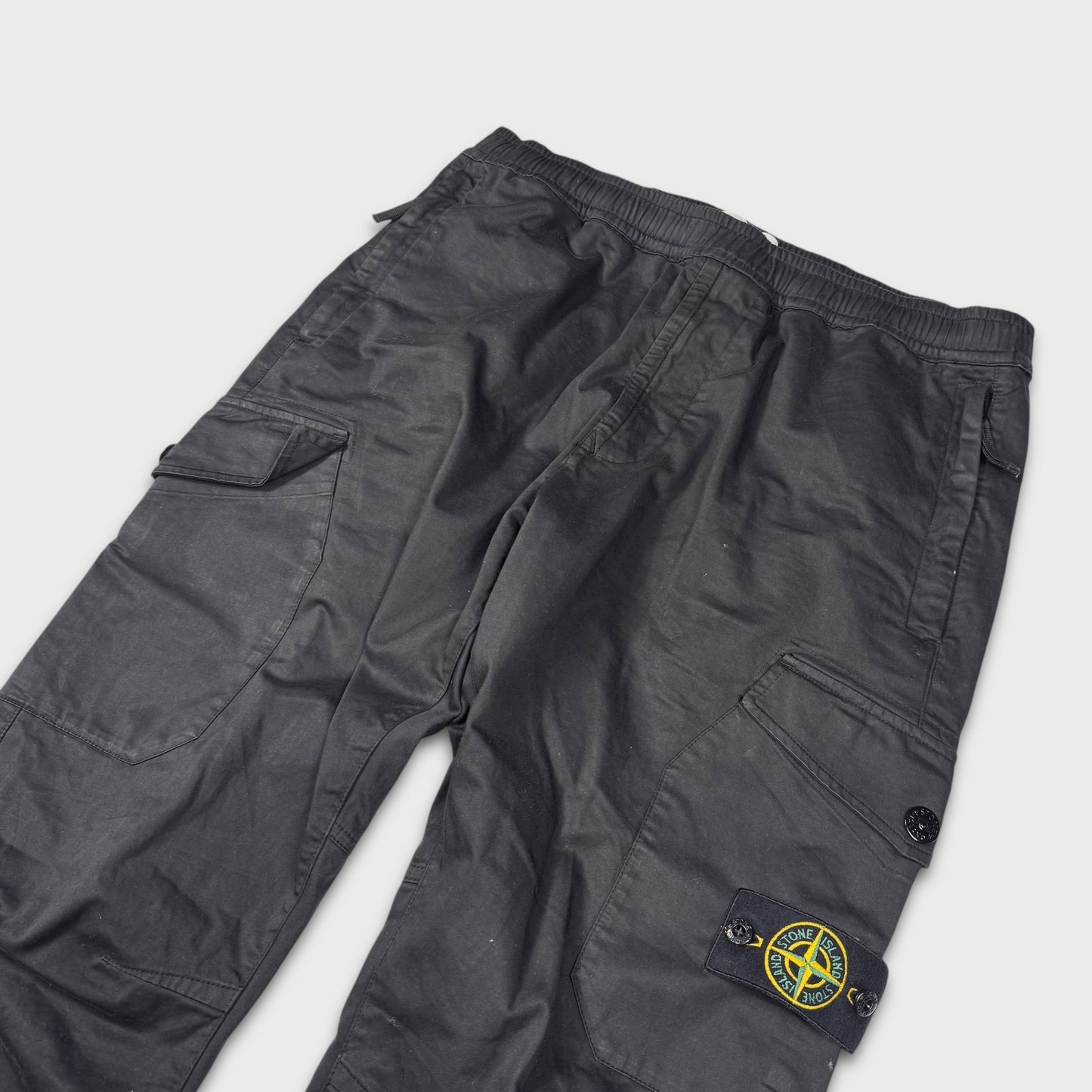 Stone Island Black Tela Cargo Pants W36
