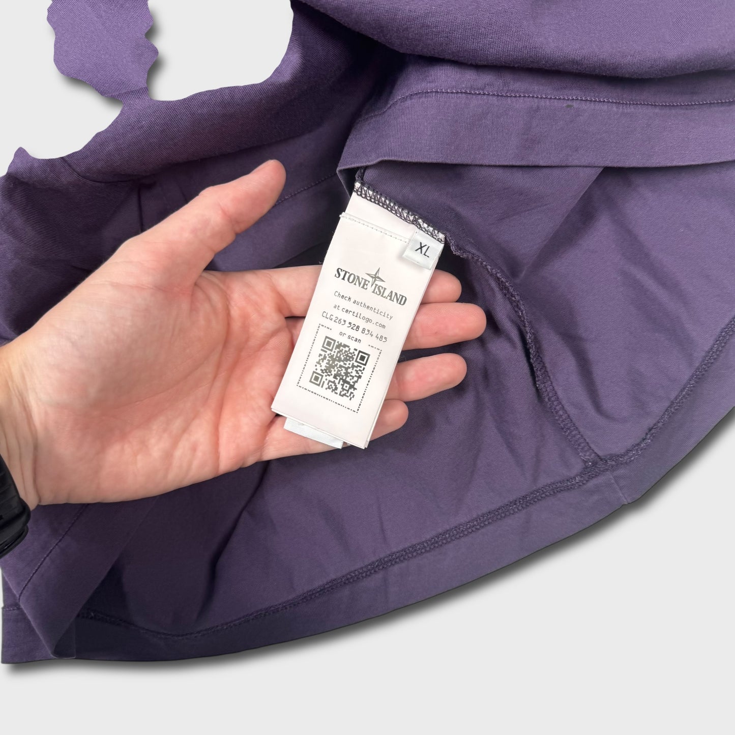 Stone Island Purple Compass Logo T-Shirt XL