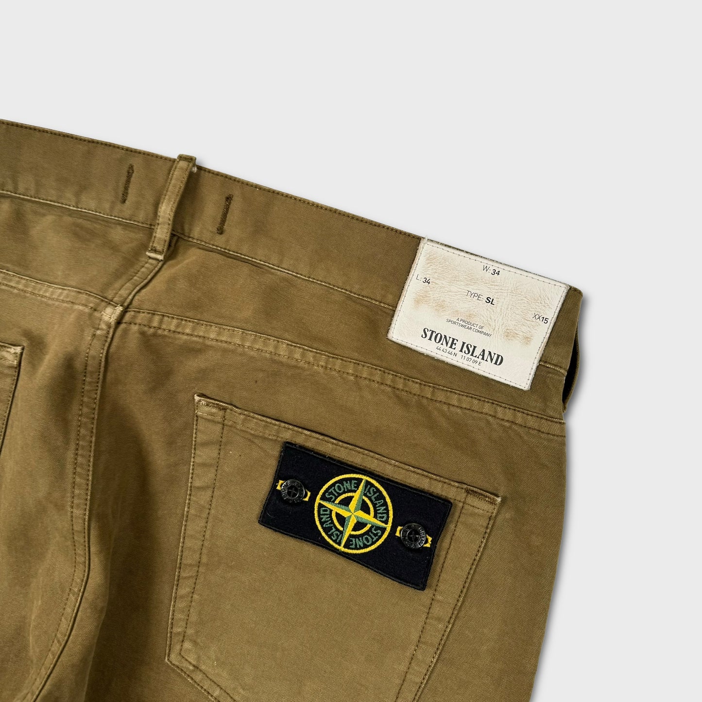 Stone Island Khaki Chino Trousers W34