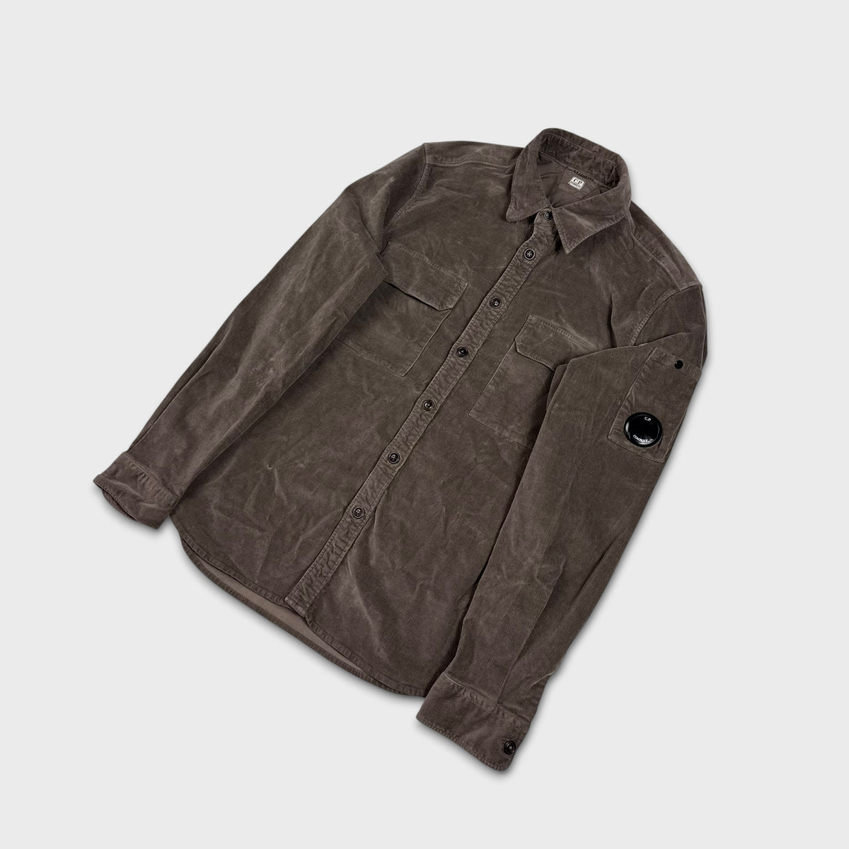 CP Company Brown Corduroy Lens Overshirt M