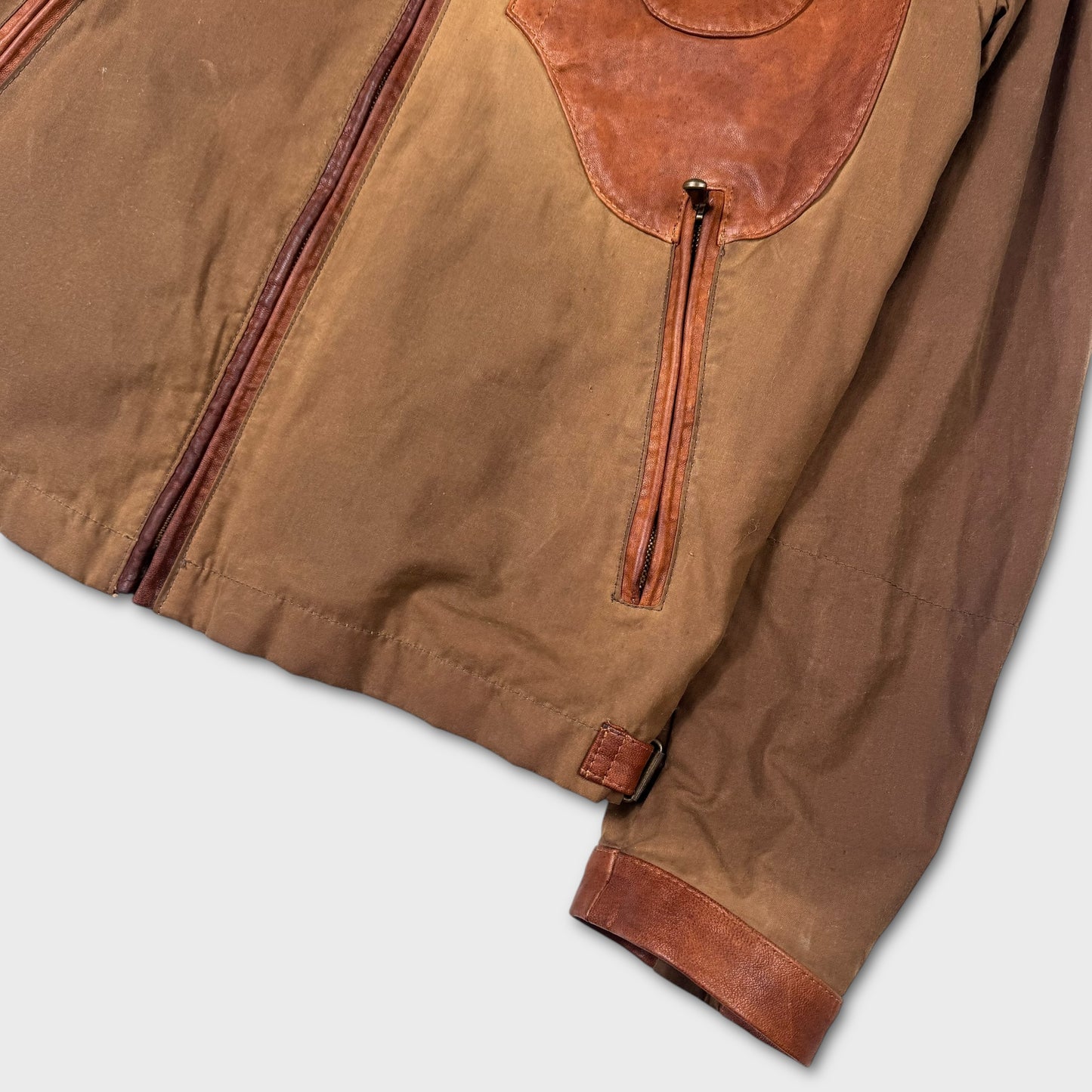 CP Company Hand Wax Finish Leather Goggle Jacket L